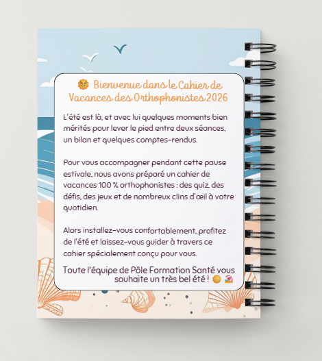 Edito cahier de vacances Orthophoniste 2026