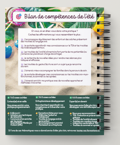 Exercice cahier de vacances Orthophoniste 2026